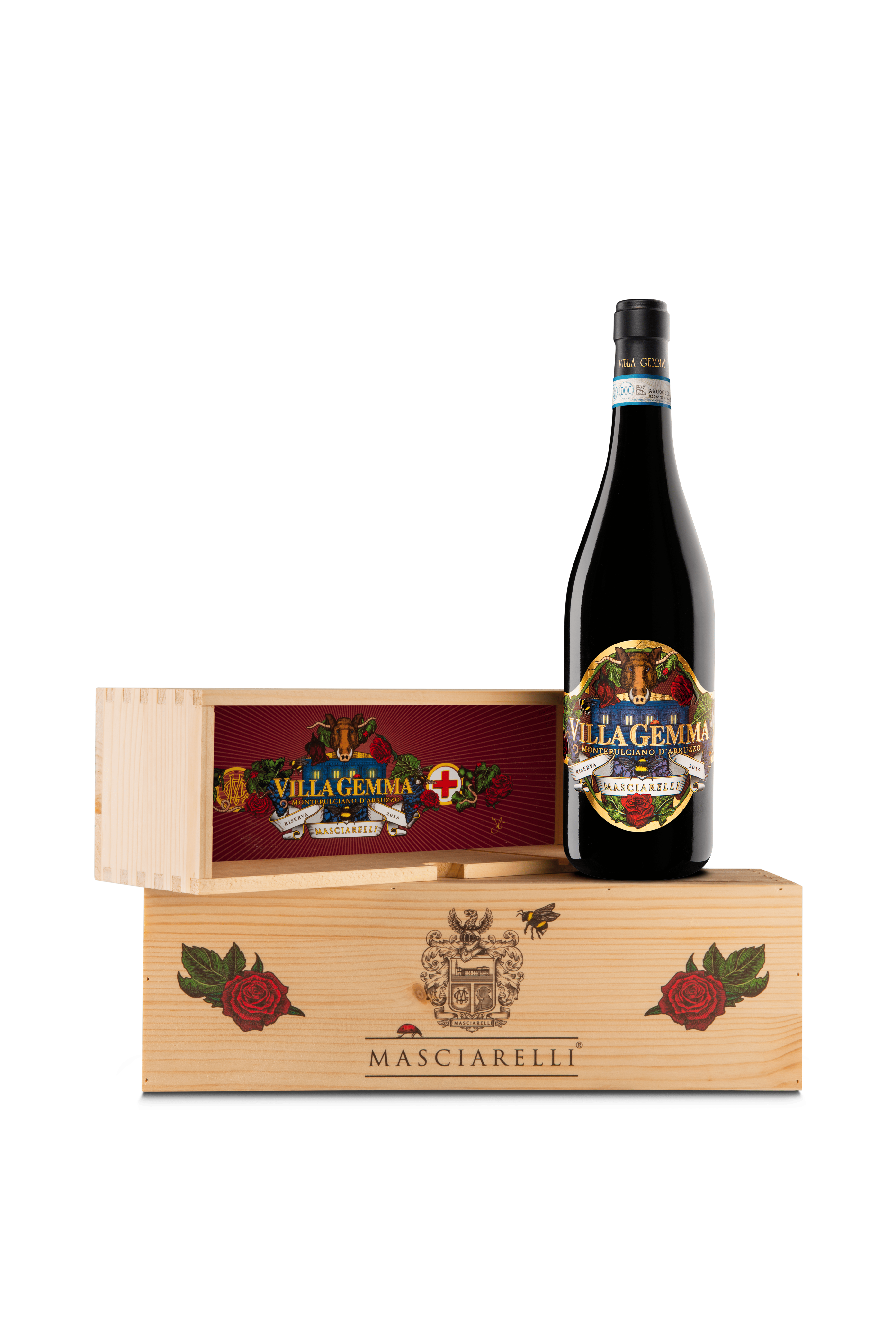 Villa Gemma Montepulciano d’Abruzzo Doc Riserva 2015 con Cassa Legno - Masciarelli Art Project