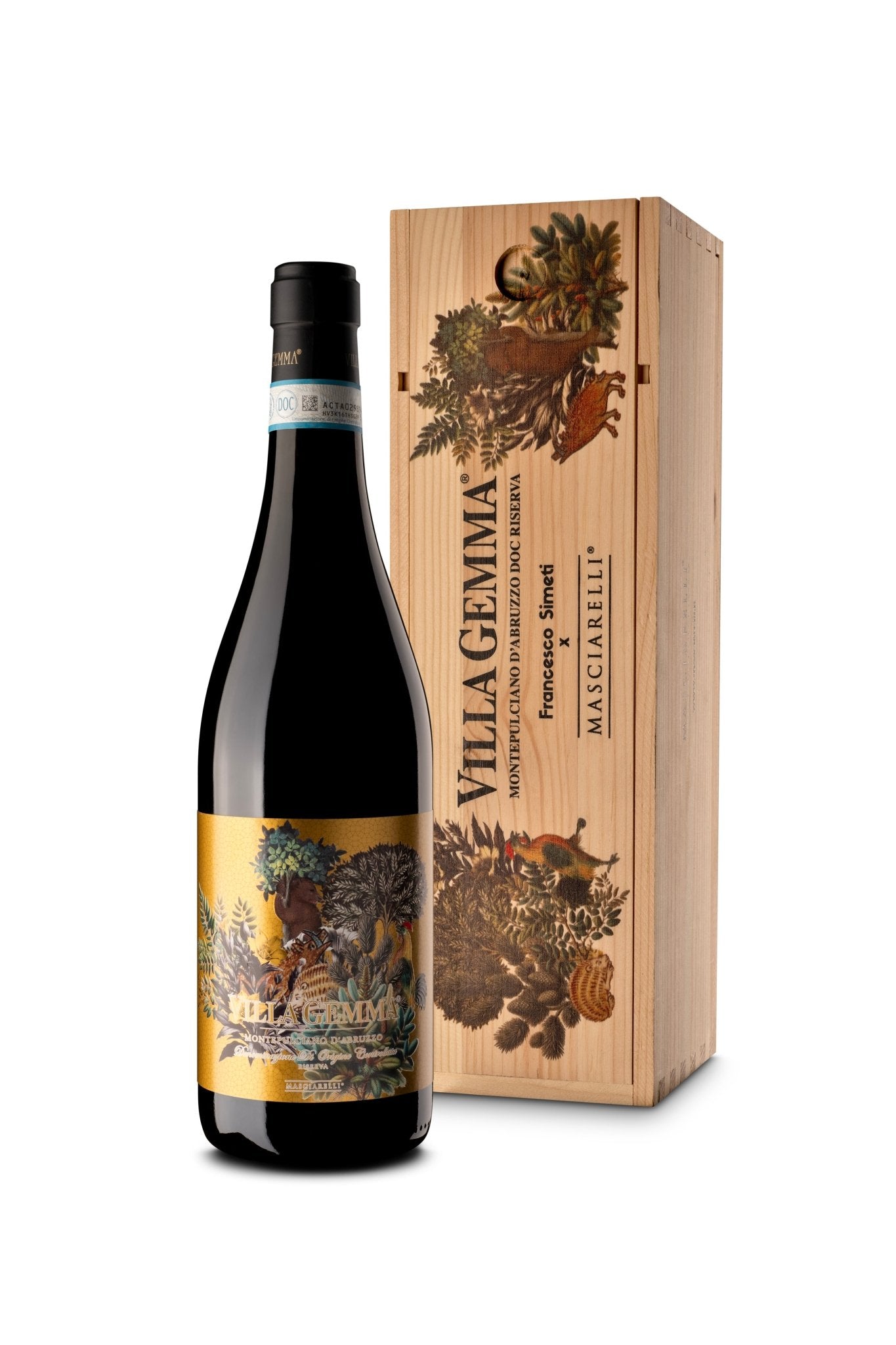 Villa Gemma Montepulciano d’Abruzzo Doc Riserva 2019 con Cassa Legno - Masciarelli Art Project - Masciarelli Store